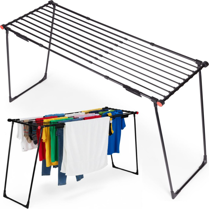 Modernhome Extendable telescopic freestanding clothes dryer 19 meters foldable black