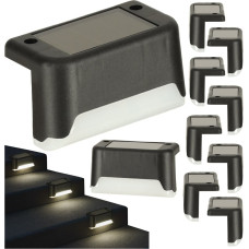 Saules dārza āra LED kāpņu lampa ar krēslas sensoru 8 gab.