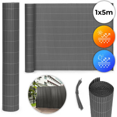 Multigarden Double-Sided Bamboo Mat 100x500 cm for Balcony, Terrace, Fence Anthracite MultiGarden