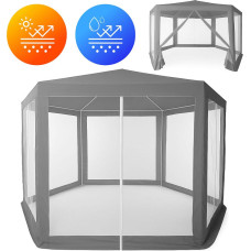 Multigarden Garden Trade Pavilion Tent 2x2x2 m with Mosquito Net Grey MultiGarden