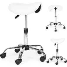 Modernhome Swivel Saddle Stool Cosmetic Medical Adjustable Chair White ModernHome