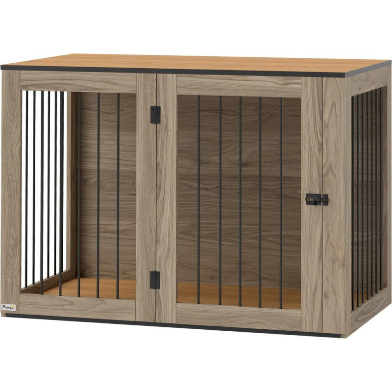 Suņu būda, mājdzīvnieku būda lieliem suņiem, iekštelpām, 106 x 60 x 76 cm, ozolkoka