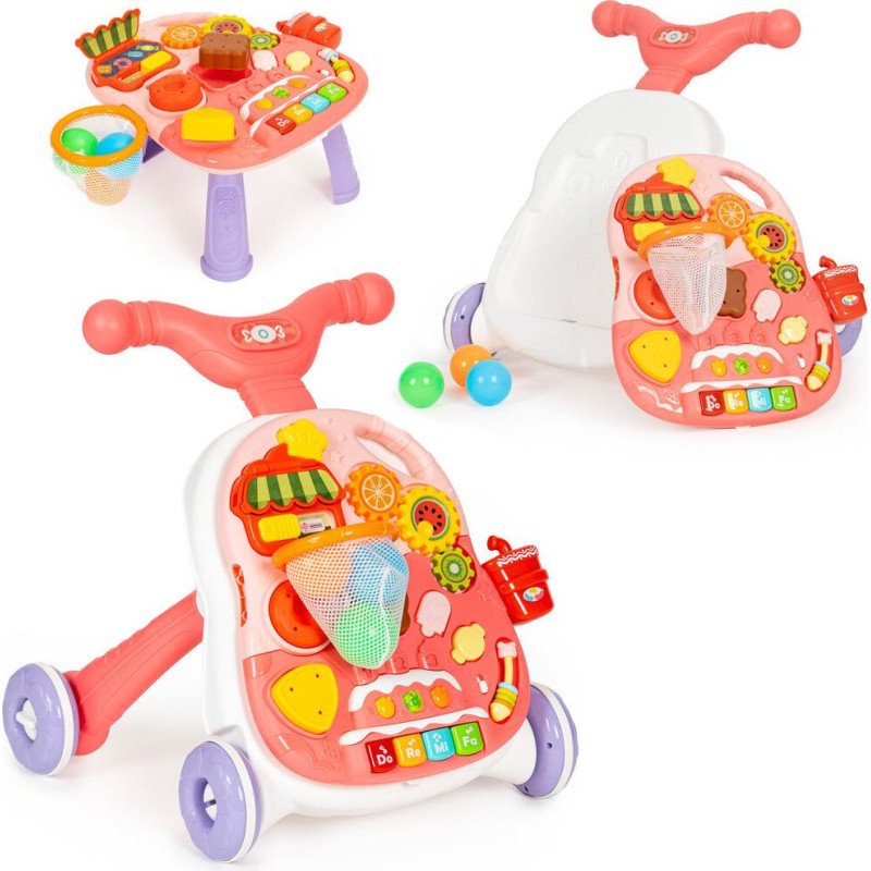 2in1 interaktīvs slaidu staigātājs un izglītojošs galds Huanger HE0815, sarkans