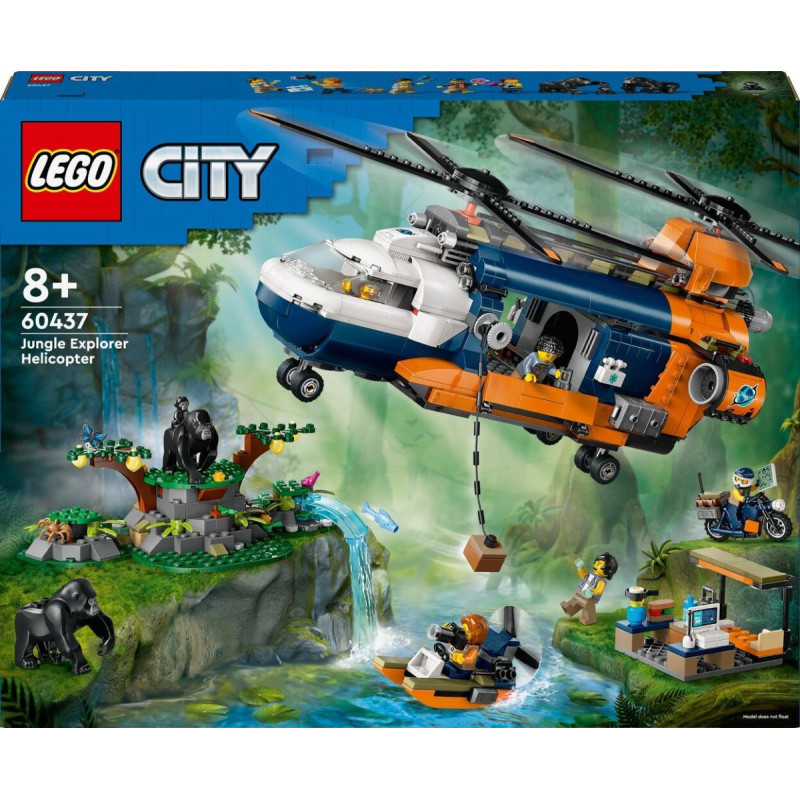 LEGO City Džungļu pētnieku helikopters un bāzes nometne