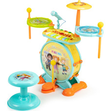 Multistore Drum Set with Keyboard 2-in-1 Microphone Karaoke MP3 LED