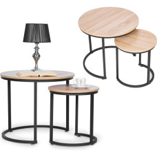 Modernhome Set of 2 coffee tables, round Loft design