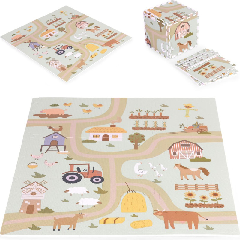 Ecotoys Large EVA Foam Play Mat for Children Farm 90.5x90.5 cm 21 Pieces ECOTOYS