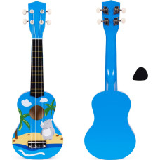 Ecotoys Ukulele Guitar for Children Wooden 4 Nylon Strings with Pick ECOTOYS