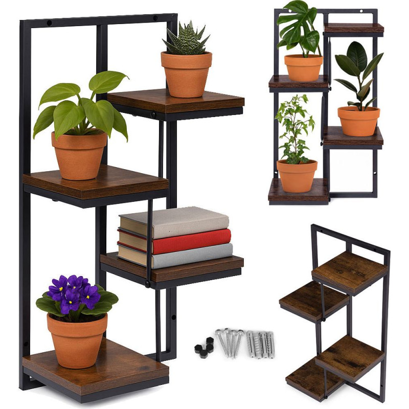 Modernhome Wall Plant Stand Hanging Shelf for Flowers Decorations 4 Levels Loft ModernHome