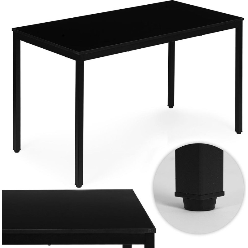 Modernhome Table for Kitchen Dining Room for 4-5 People Computer Desk 120x60 cm Black ModernHome