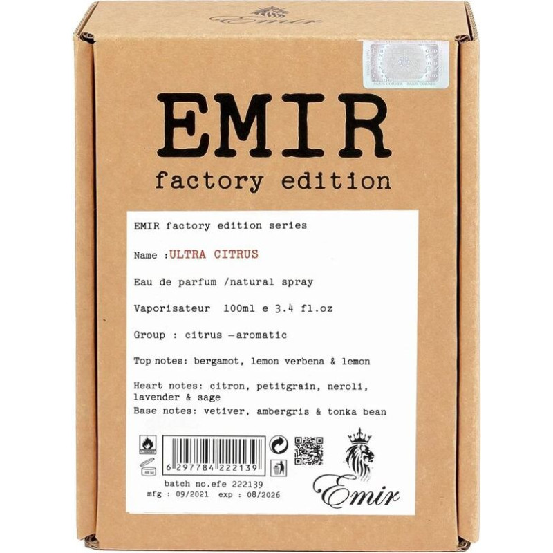 Parfimērijas ūdens Ultra Citrus Emir sievietēm/vīriešiem EDP, 100ml