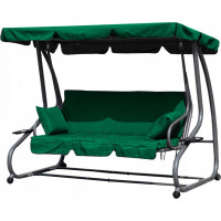 Multigarden Convertible garden swing, 3-seater, 2-in-1, cushions, green, MultiGarden