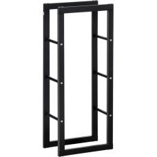 Metāla malkas statīvs HOMCOM 40 x 25 x 100 cm, līdz 100 kg, melns