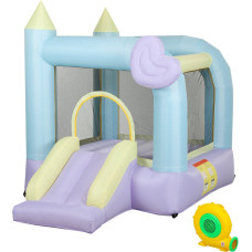 Uzpūšamais batuts Aiyaplay ar slidkalniņiem un sieta norobežojumu 250 x 165 x 200 cm