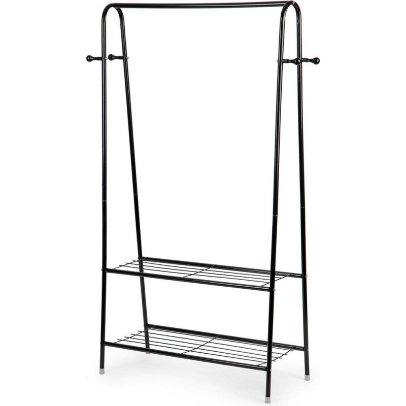 Piekare / statīvs ar 2 plauktiem drēbēm un apaviem