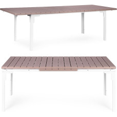 Multigarden St&oacute;ł ogrodowy rozkładany 180-240 cm do 12 os. stal HDPE beżowy MultiGarden