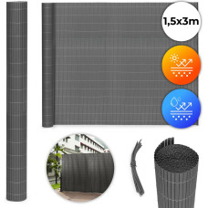 Multigarden Double-Sided Bamboo Mat 150x300 cm for Balcony, Terrace, Fence Anthracite MultiGarden