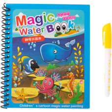 Krāsojamā grāmata ar ūdens zīmi, zivīm un jūras dzīvniekiem