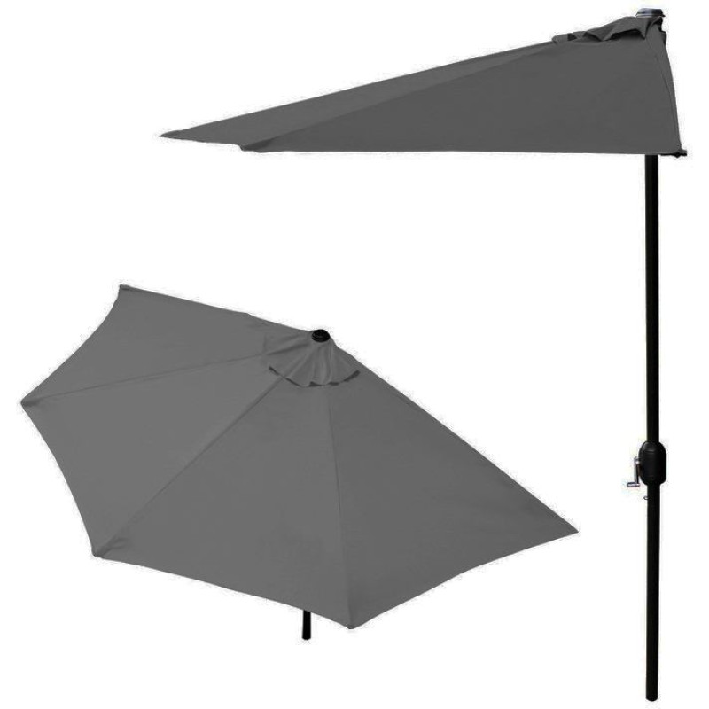 Multigarden Garden umbrella, half-wall umbrella for terrace, 2.7 m, gray, MultiGarden