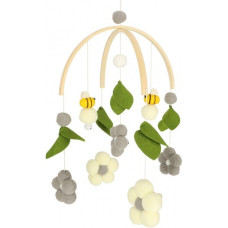 Bērnu gultiņas karuselis ar ziediem un bitēm