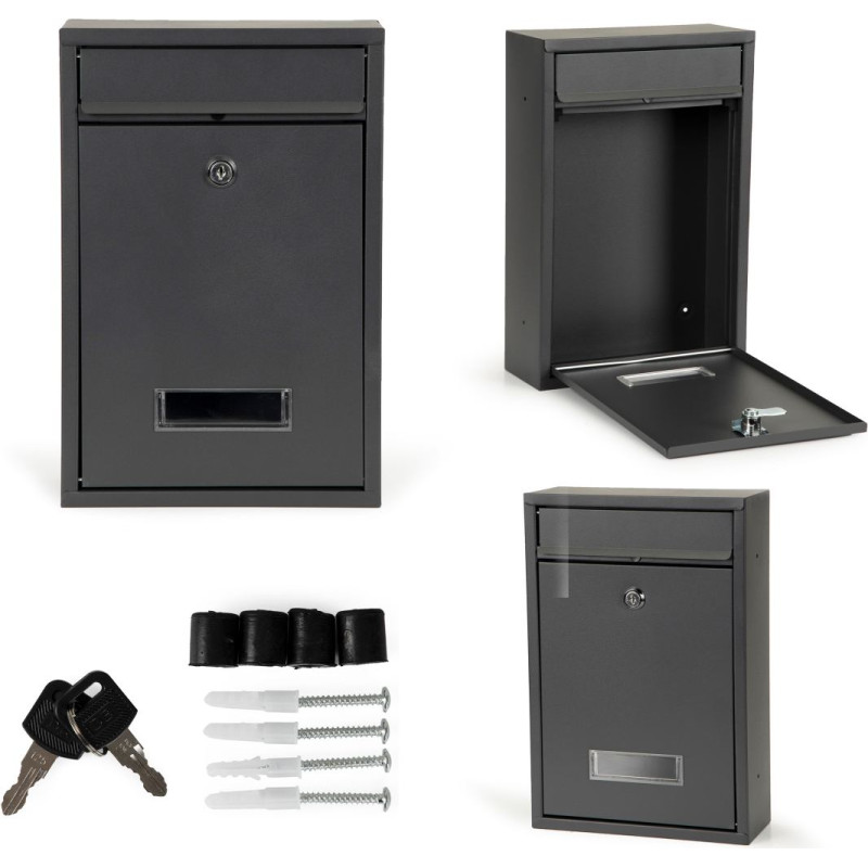 Modernhome Mailbox for letters and newspapers made of galvanized steel ModernHome