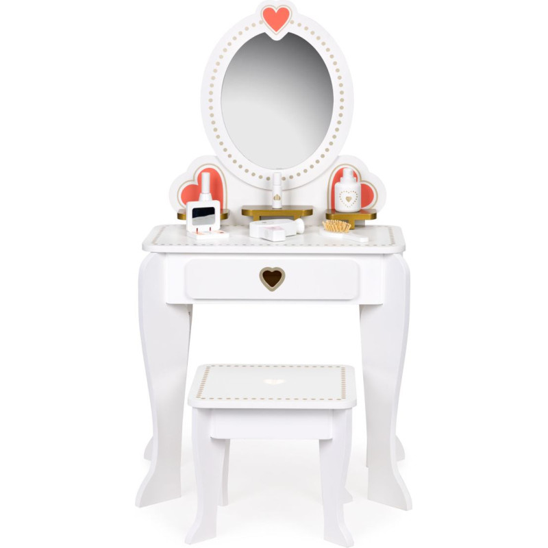 Ecotoys Large Wooden Vanity Table for Children with Mirror for Girls ECOTOYS