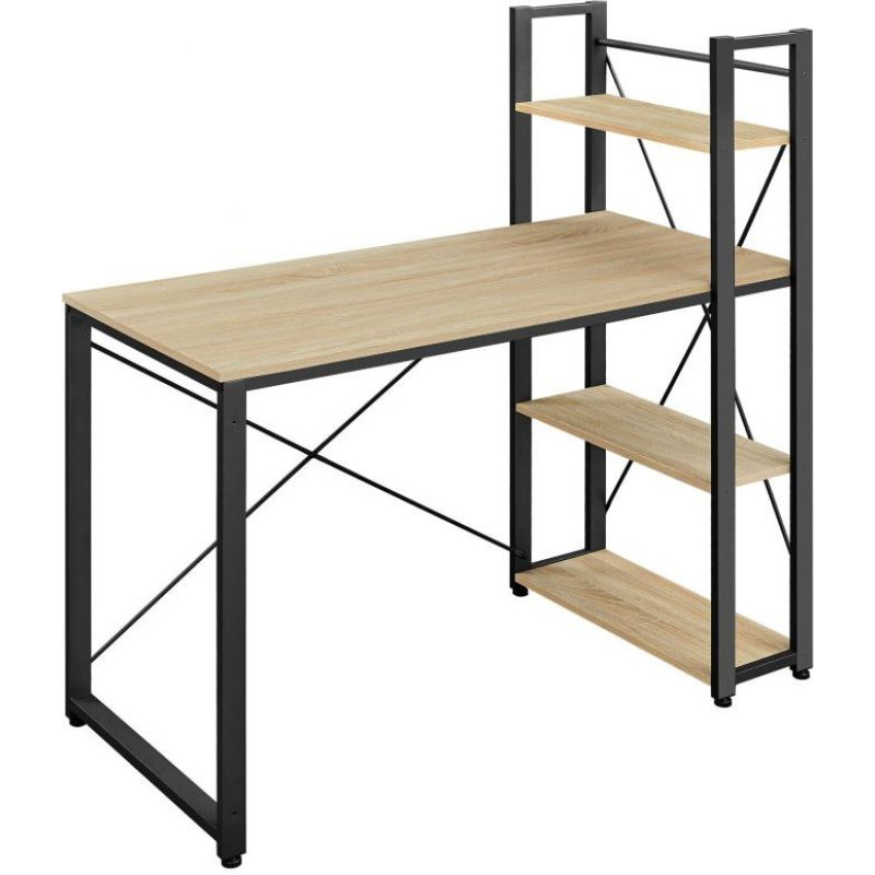 Leobert Computer desk with shelves, adjustable legs, oak Sonoma