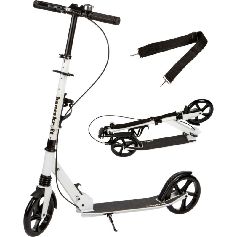 Bauerkraft City Scooter for Children and Teenagers Foldable Height Adjustable 95-105 cm Wheels 200 mm Bottle Holder