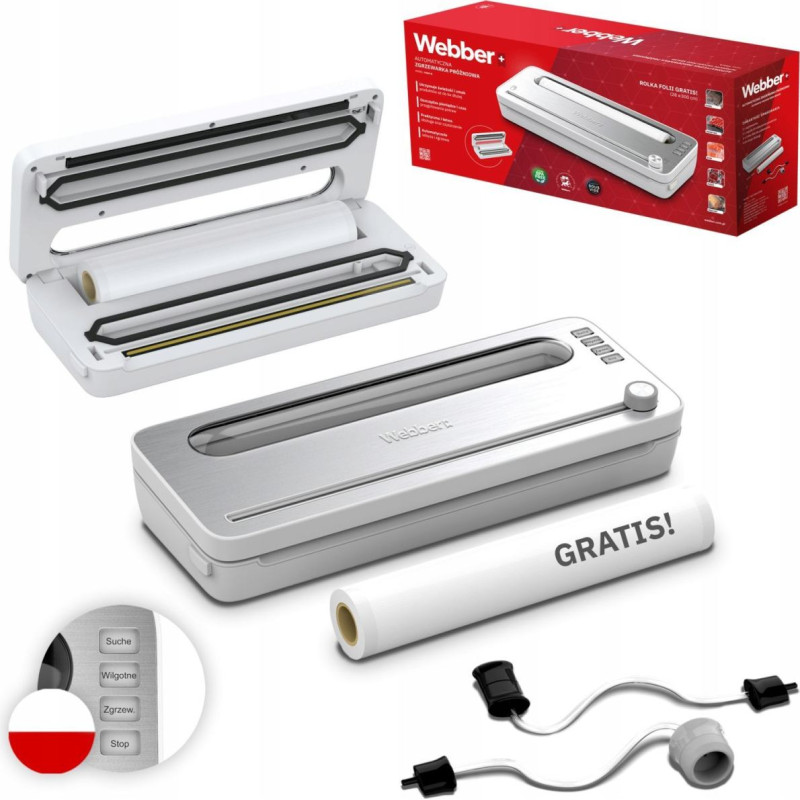 Webber Vacuum Sealer for Food Packaging 120W Accessories White