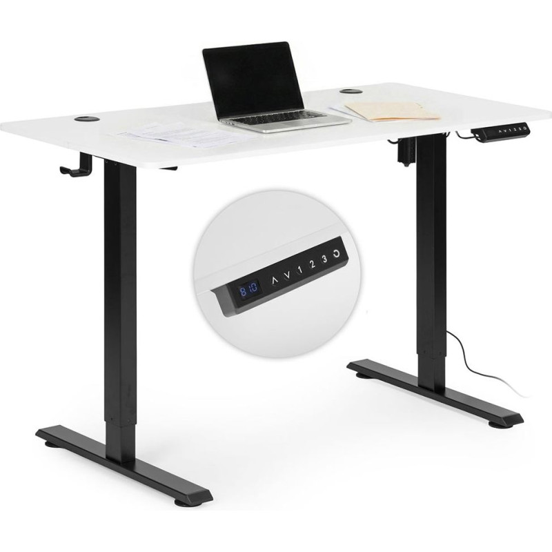 Modernhome Standing Electric Desk 120x60 cm Height Adjustment 72&ndash;117 cm White ModernHome