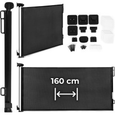 Ecotoys Protective Retractable Safety Gate 160 cm for Stairs and Doors Black ECOTOYS