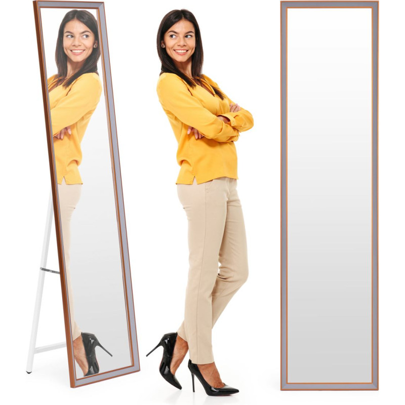 Modernhome Large standing mirror, 148 cm, aluminum frame, foldable, ModernHome