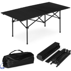 Multigarden Stolik turystyczny składany 120x55 cm kempingowy z torbą czarny MultiGarden