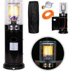 Multigarden Gas Patio Heater 11 kW with Glass Tube for Garden, Regulator, Hose, and Cover MultiGarden
