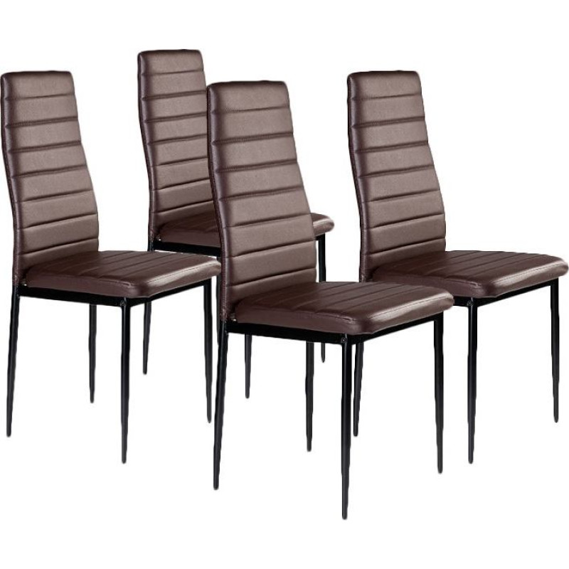Modernhome Eco-leather chairs for living room and dining room, set of 4, brown, ModernHome