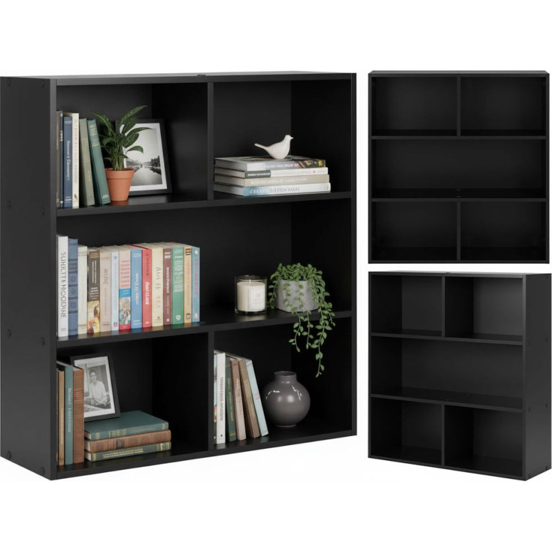 Modernhome Modern Standing Shelf for Living Room and Bedroom 3 Levels Black ModernHome