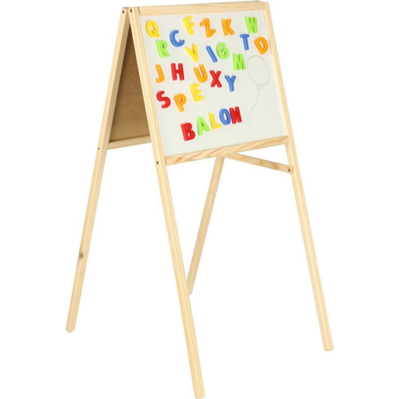 Magnētiska divpusēja krīta tāfele + burtu krīts, sūkļa marķieris