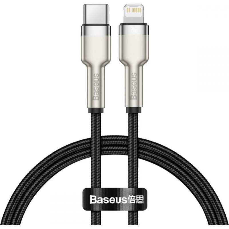 Baseus kabelis Cafule Metal PD USB-C - Lightning 0,25 m melns 20W