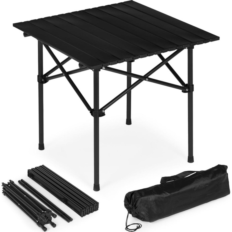 Multigarden Stolik turystyczny składany 53x55 cm kempingowy z torbą czarny MultiGarden