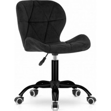 Leobert Swivel office chair with wide backrest, black velvet