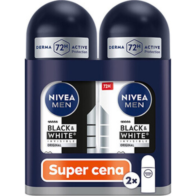 Nivea Black & White Invisible Original Roll-on Set - Sada kuličkov&yacute;ch antiperspirantů
