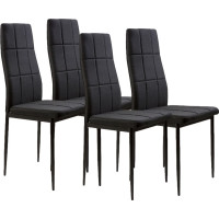 Modernhome Upholstered chairs for dining room and living room, set of 4, black, ModernHome