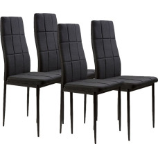 Modernhome Upholstered chairs for dining room and living room, set of 4, black, ModernHome