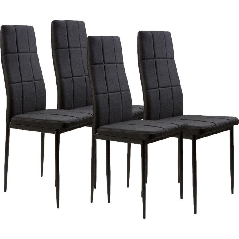 Modernhome Upholstered chairs for dining room and living room, set of 4, black, ModernHome