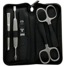 Dukas Black manicure set made of genuine leather Solingen 9350