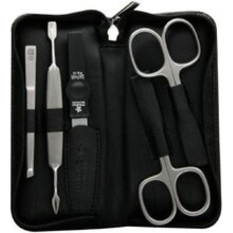 Dukas Black manicure set made of genuine leather Solingen 9350