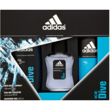 Adidas Ice Dive Gift Set EDT 50 ml, deospray Ice Dive 150 ml and shower gel 250 ml Ice Dive
