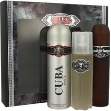 Cuba Black Gift Set 100 ml EDT, After Shave Cuba Black 100 ml and deospray Cuba Black 200 ml