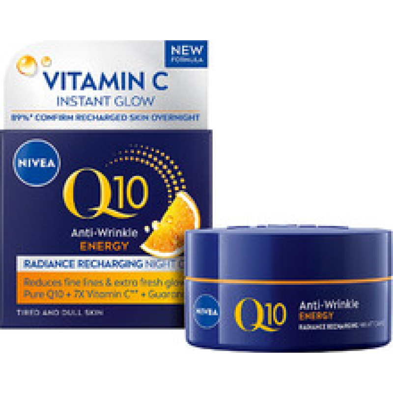 Nivea Q10 Energy Cream - Energizuj&iacute;c&iacute; nočn&iacute; kr&eacute;m proti vr&aacute;sk&aacute;m