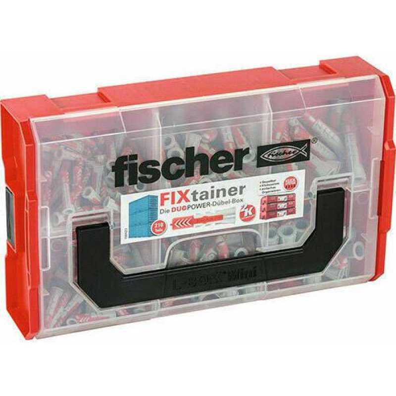 FISCHER DUO POWER WALL PLUGS 210 In FIXTAINER click sistēma, stackable 6 8 10 mm